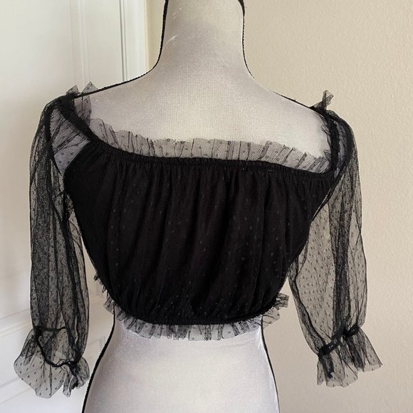 Women's Ruffled Long Sleeve Blouse - Picture 2 of 6